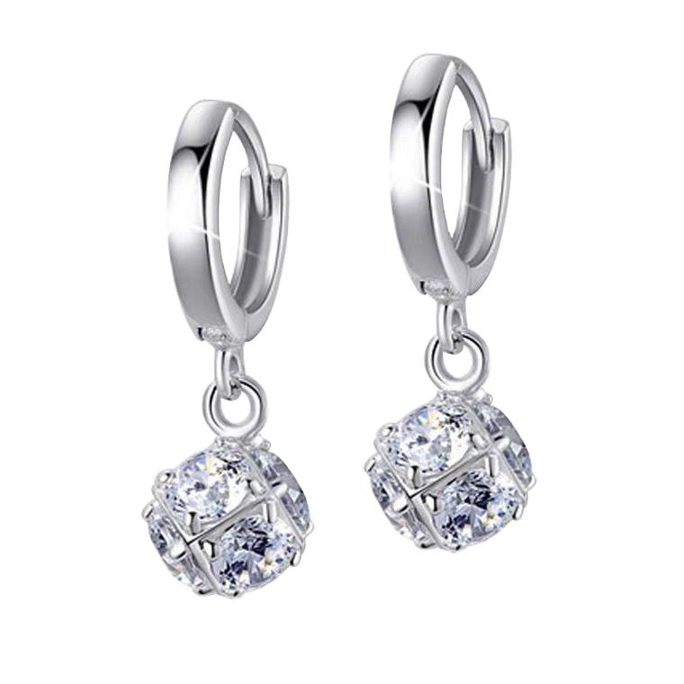 Sparkling Pave Cube Drop Huggies