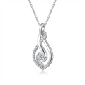 Sparkling Infinity Twist Pendant Necklace